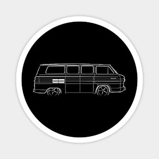 Chevy Corvair Greenbrier Van - profile stencil, white Magnet